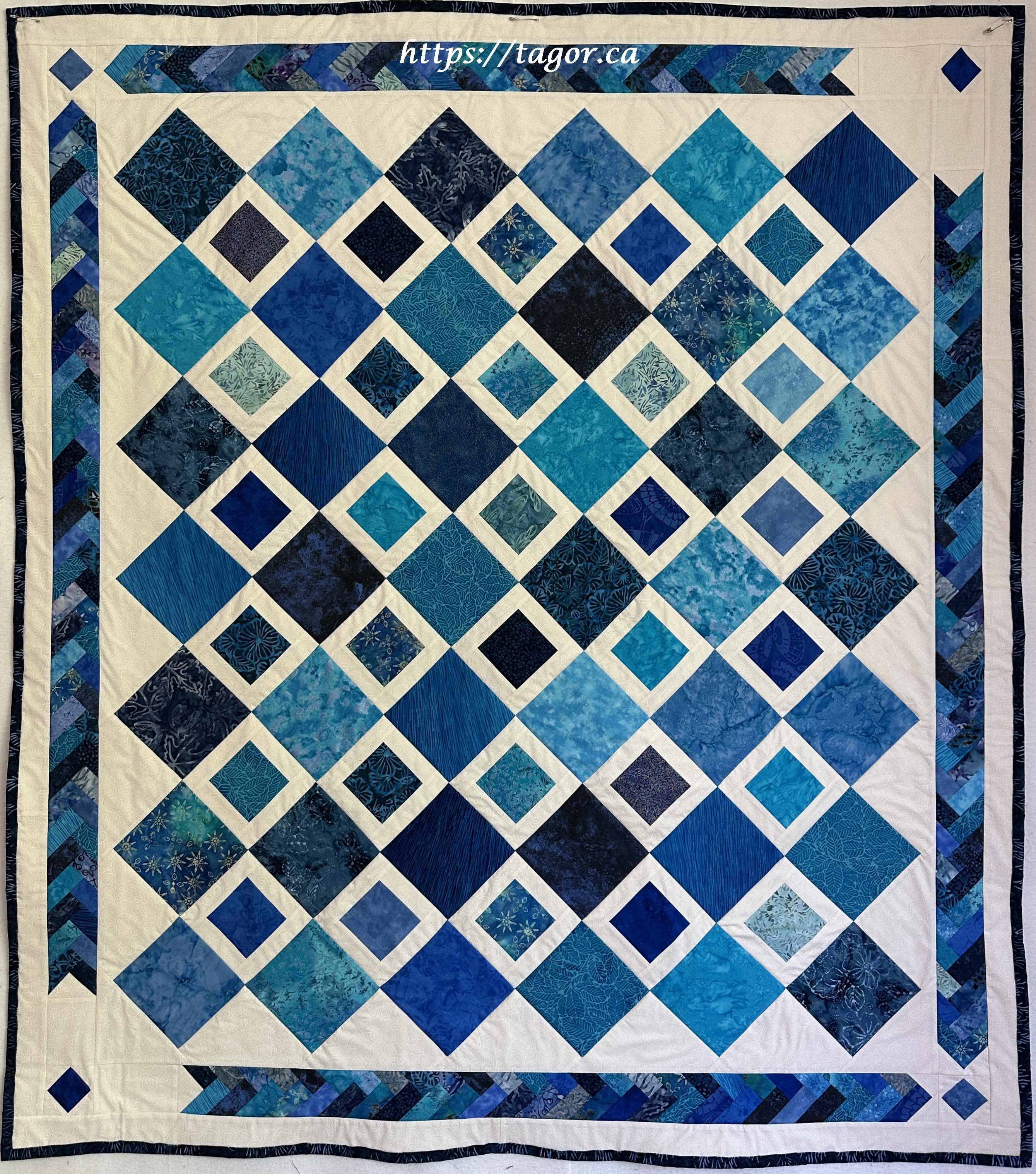 Gail made this for a firend who loves blue. A braided border completed the cheerful design.